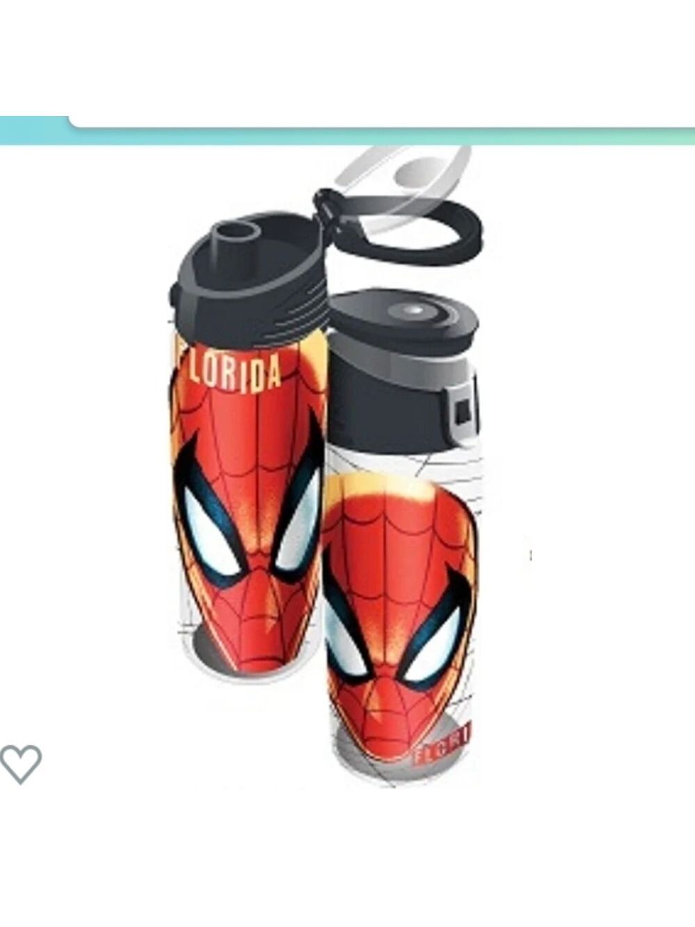 ⭐Jerry Leigh Spider Man Mask 20 oz Flip Top Water Bottle GUC